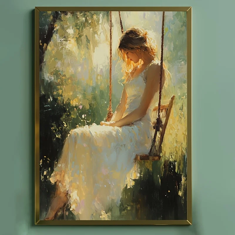 

500/1000/1200/2000PCS Puzzle The Woman Swinging on The Swing Jigsaw DIY Modern Home Decor Family Interactive Gift Holiday Gifts