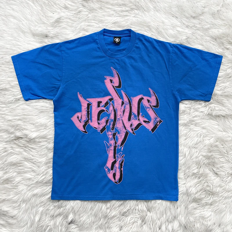 Resurrection Trendy Large Logo Unisex Short Sleeve T-Shirt round Neck Standard Fit Summer 2023 Youth Fashion Hellstar Studios