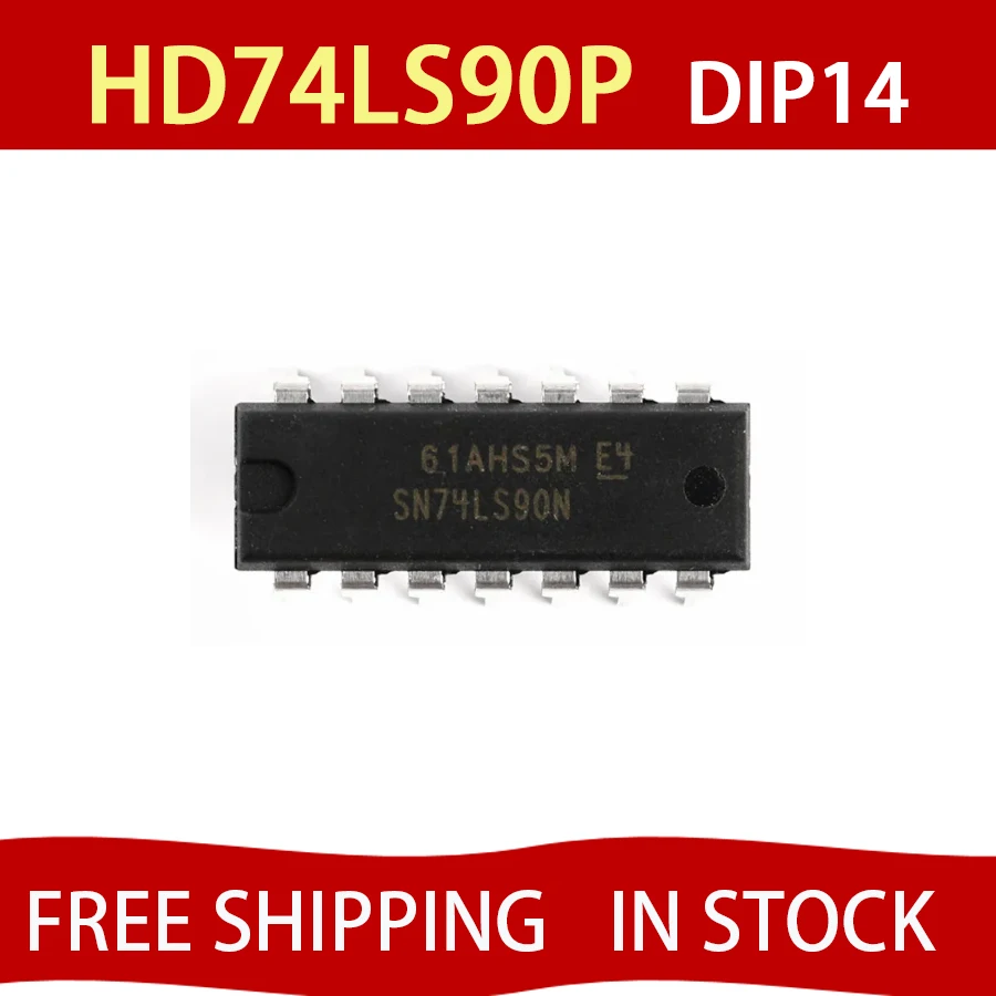 10PCS 74LS90P DIP14 74LS90 DIP SN74LS90N 74LS90 SN74LS90 74LS90N new and original IC 10PCS HD74LS90P DIP14