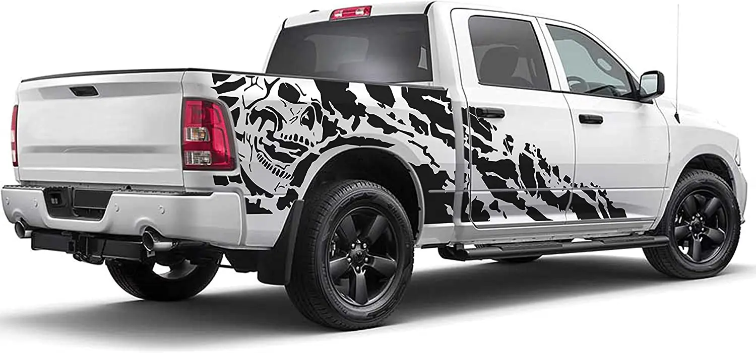 Bed Nightmare Graphics Decals Compatible with Dodge ram 1500 (Matte Black)