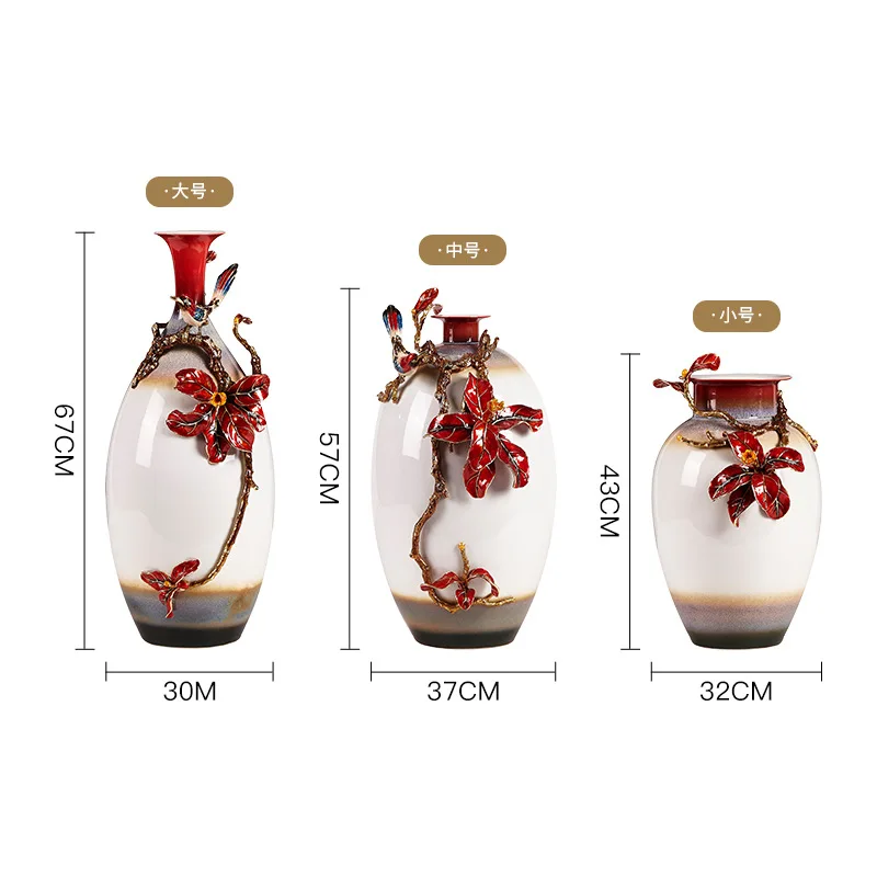 幸運を祈ります、芸術的な陶磁器の装飾花瓶、高級リビングルームの飾り、新築祝いの高級ギフト