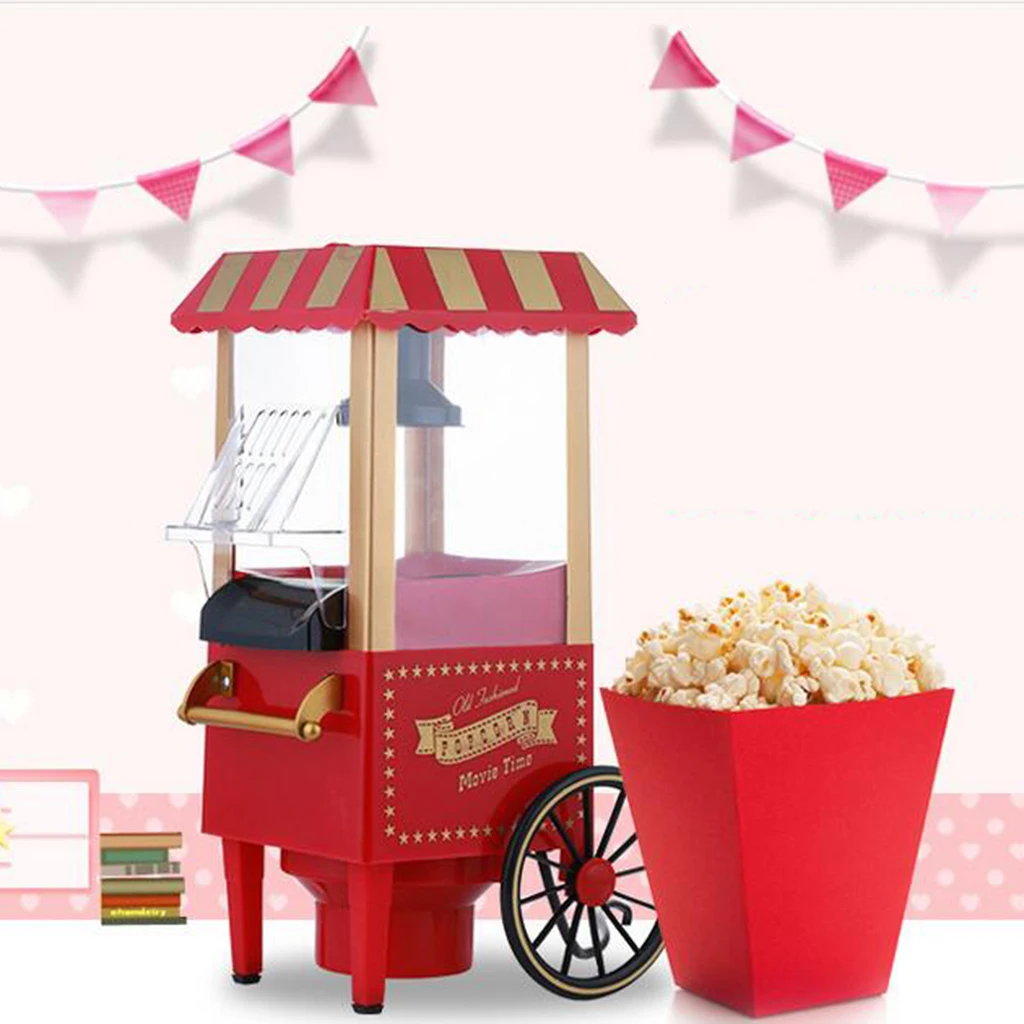 Mini Popcorn Maker Machine Home Small Electric Carnival Popper Retro Machine for Kids Movie Theater Style EU/US Plug