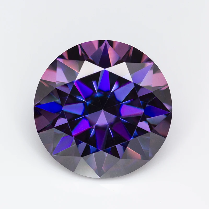 From 0.5-5.0ct Royal Purple Colored Moissanite Stone GRA Certified Moissanita VVS1 Pass Diamond Tester for Jewelry Making