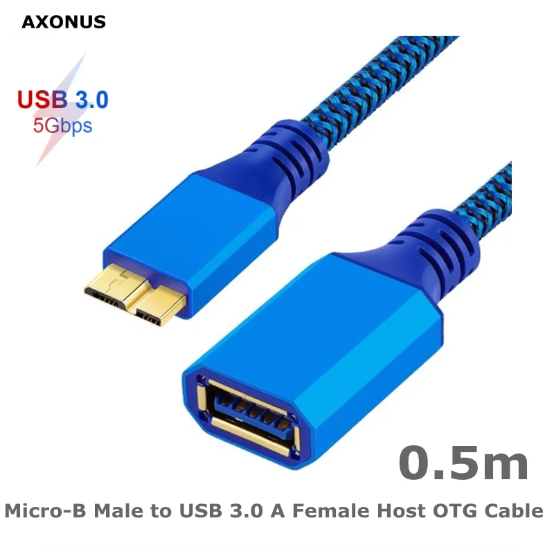 USB 3.0 Female to Micro B Male Converter, Data Transfer up for Hard Drive Cable, External Hard SSD Drive, Tablet, Phone, Laptop