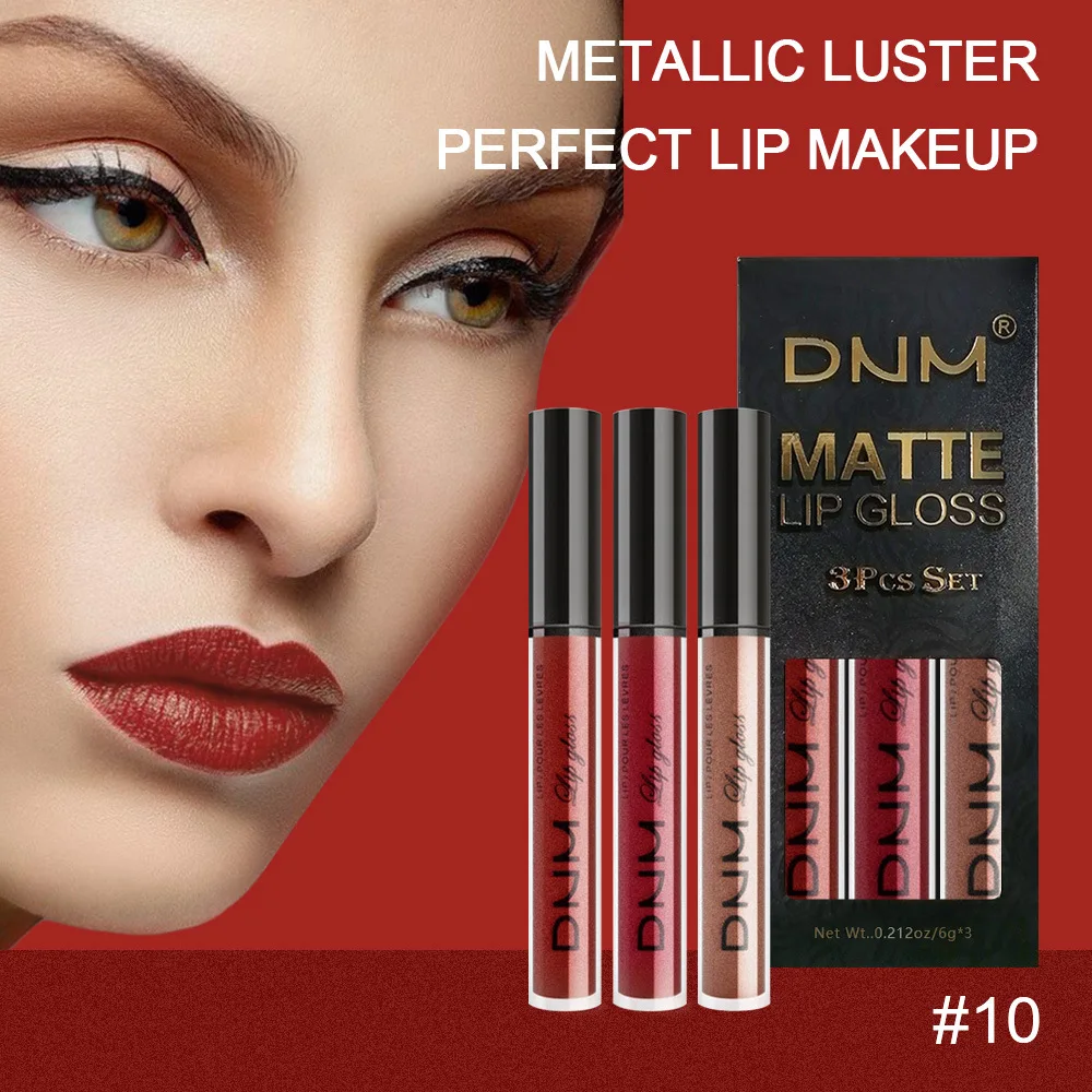 Conjunto de copa antiaderente Matte Mist Velvet, duradouro, brilho labial impermeável, batom líquido, esmalte labial colorido, maquiagem, 3 peças, 1 conjunto