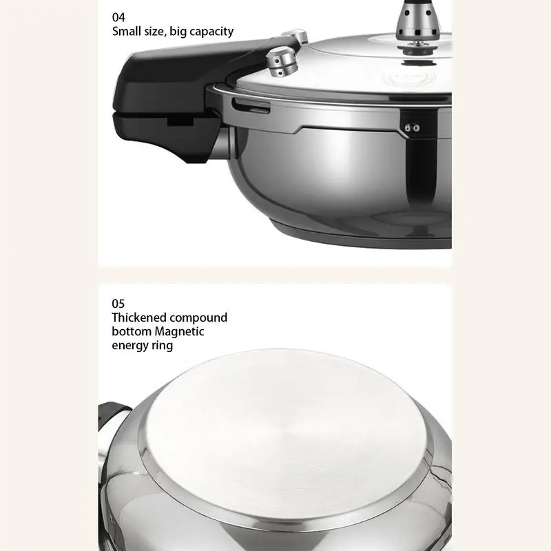 Small Pressure Cooker 2 Liter Induction Stoves Home Cooker Stainless Steel Pressure Oyster Fish Pot Fast Cooking Pressure Canner