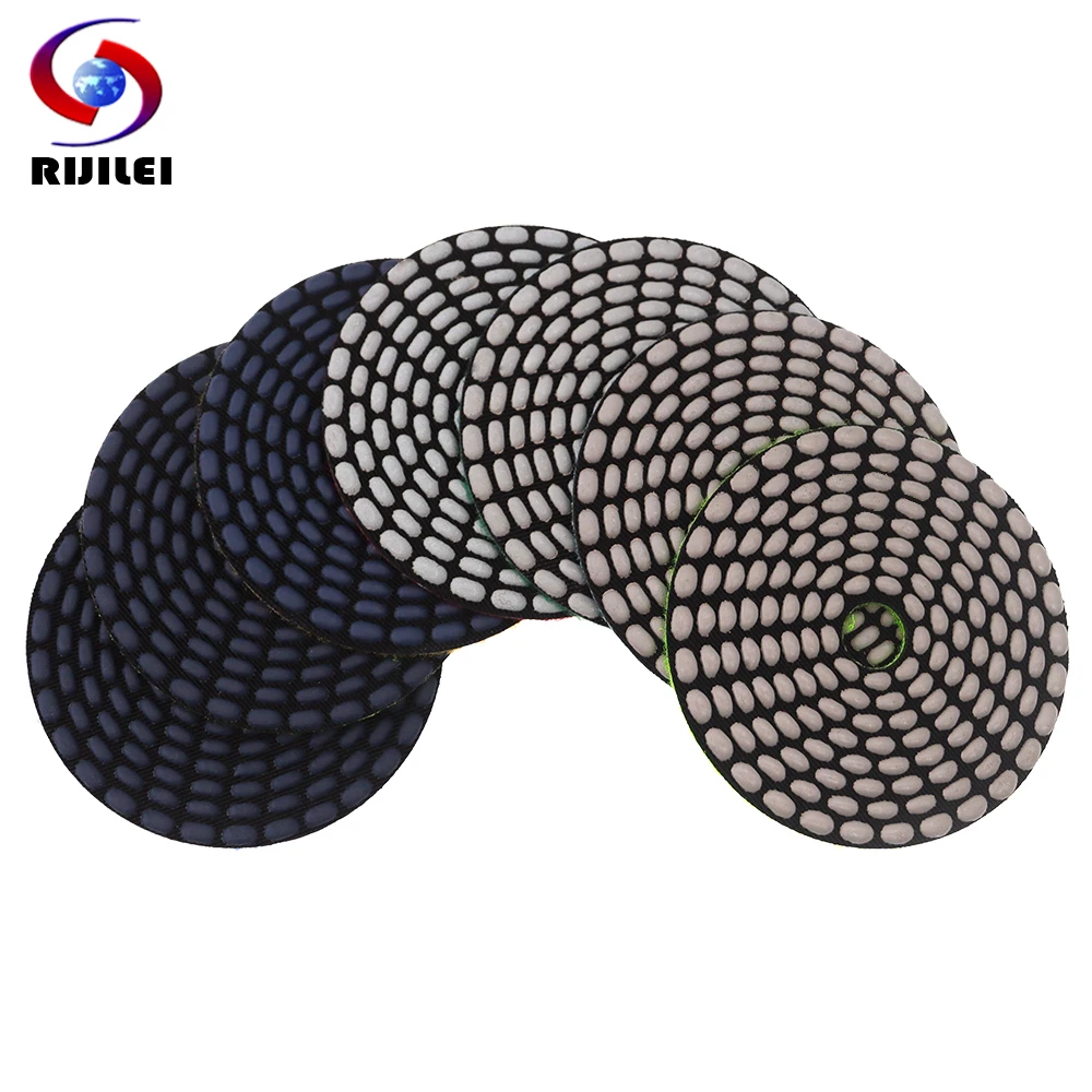 

7PCS/Set 4 Inch Dry Polishing Pad Sharp Flexible 100mm Diamond Polishing Pads For Granite Marble Stone Concrete Sanding Disc