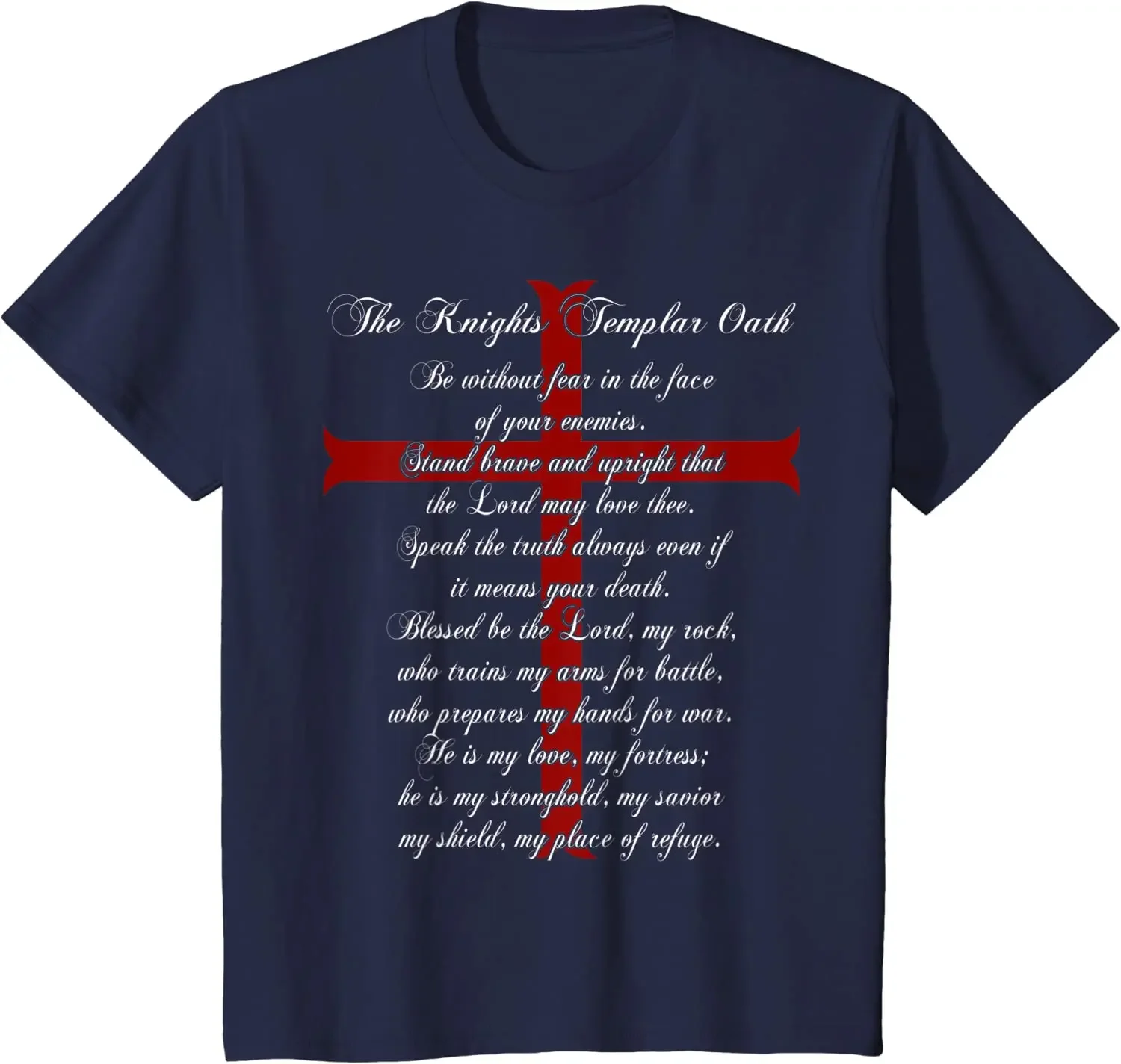 Crusader Christ Cross Knights Templar Oath T-Shirt 100% Cotton O-Neck Summer Short Sleeve Casual Mens T-shirt Size S-3XL