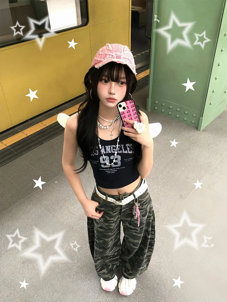 Gilet con cinturino per ragazza americana dolce e fresco, nuovo design estivo da donna, abbigliamento interno Svel Or, vestibilità comoda in cotone