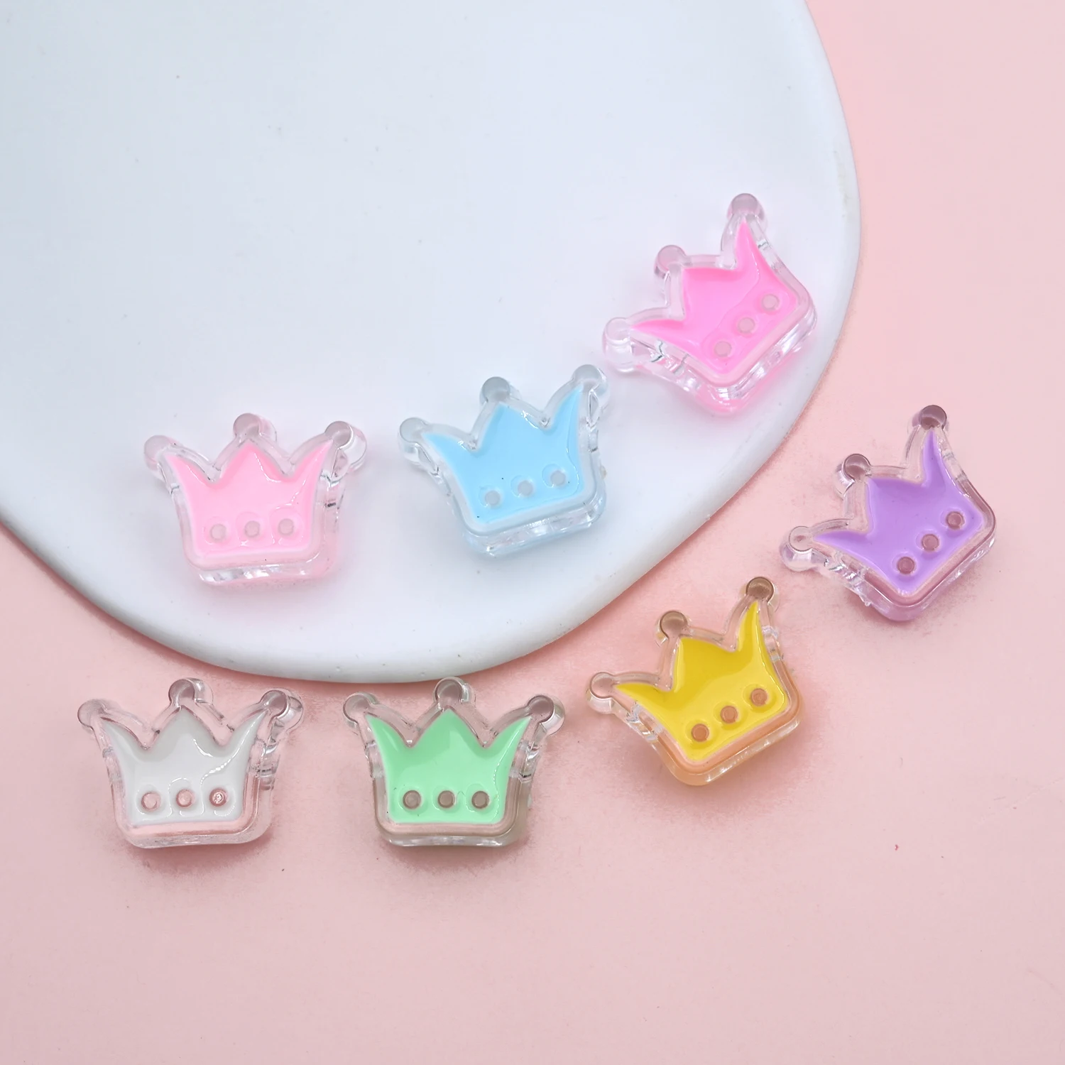 

20x24mm Crown Shaped Acrylic Beads Loose Spacer Beads For Jewelry Making Diy Handmade Bracelet Necklace Key Chains Accessories ﻿