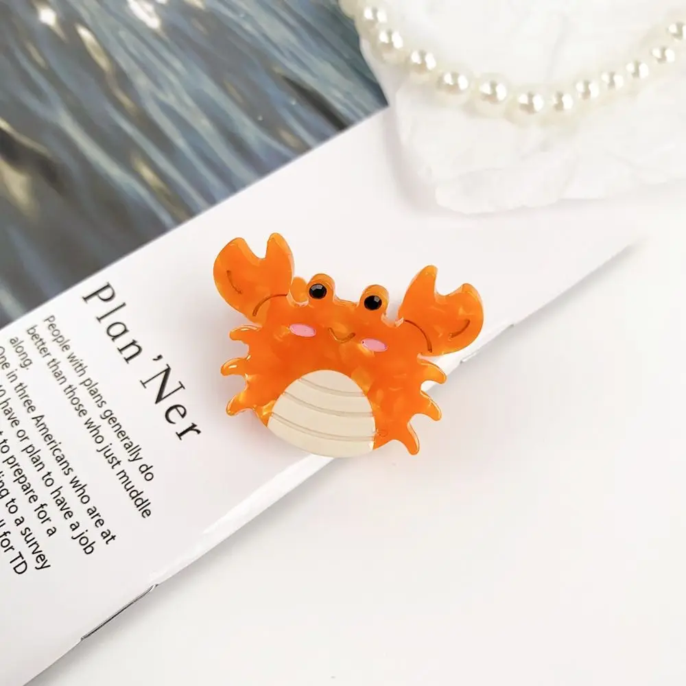 Lobster Cartoon Small Hair Claw Clip Whale Sea Horse Ocean Series Hairpin Acetate Hair Accessories Barrette Girls