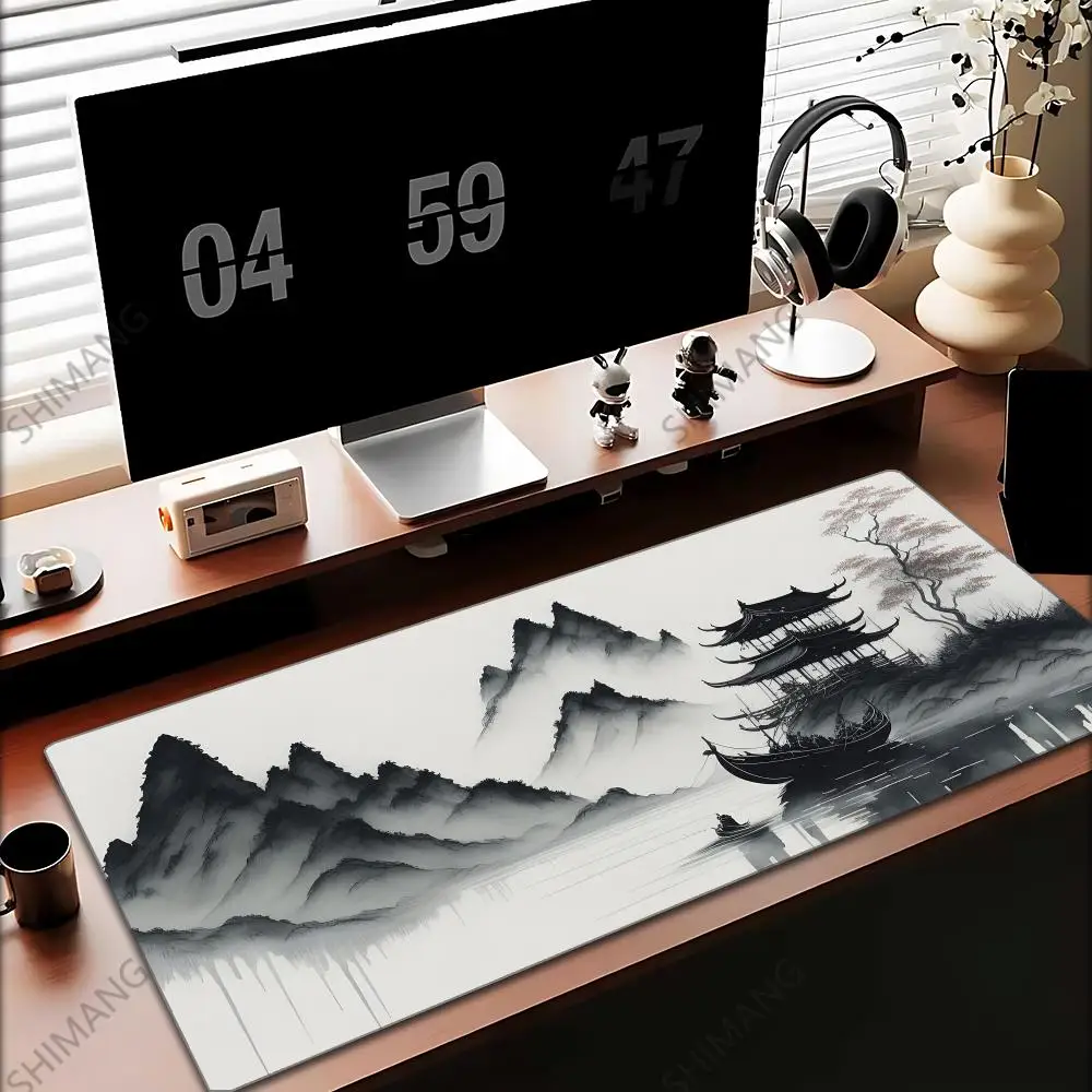 Chinese Ink Painting Mouse Pad Gamer Mousepads Big Gaming Mousepad XXL Mouse Mat Large Keyboard Mat Desk Pad For Computer Laptop