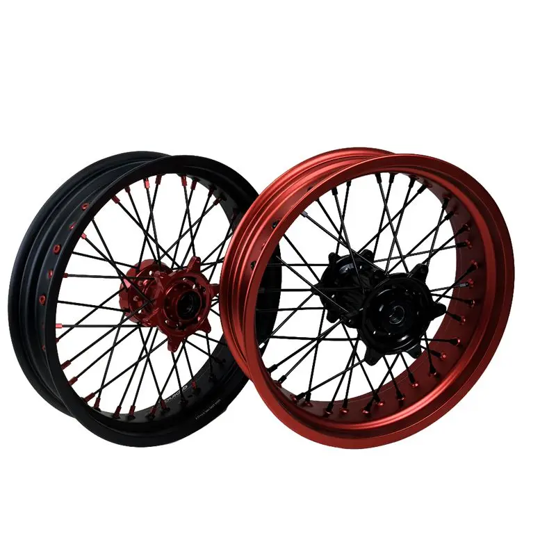 Versatile 173.5 175.0 Supermoto Wheels For [Model] Anodized Aluminum Alloy Rims Hub Spoke Wheel Set Dirt Bike Parts KitCustom Si