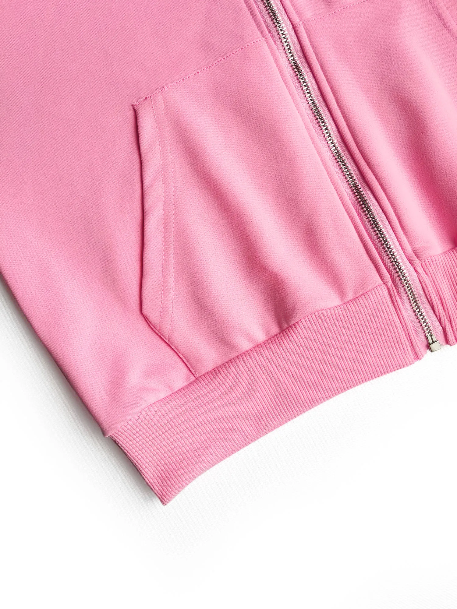 Damen Einfarbiges Old-School-Streetwear Crop-Hoodie mit Reißverschluss und Kordelzug, Langarm Basic-Oberbekleidung – Detail 15