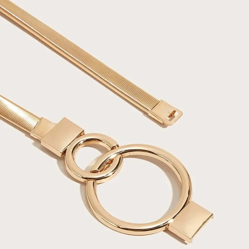 Simple Adjustable Female Waist Belts Spring Luxury Elastic Waist Chain Metal Dress Belt For Women