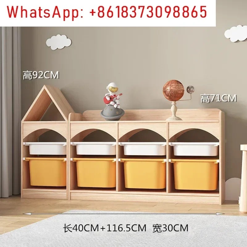 Opbergkast voor kinderspeelgoed Houten Shuffat-planken babyaclassificatie massief hout met meerdere niveaus