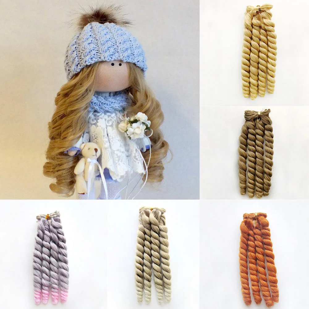 20CM Hair Piece for Kurhn/BJD/SD/Pullip/Blyth/American Doll DIY Handmade Doll Wigs High Temperature Fiber Doll Hair Wefts