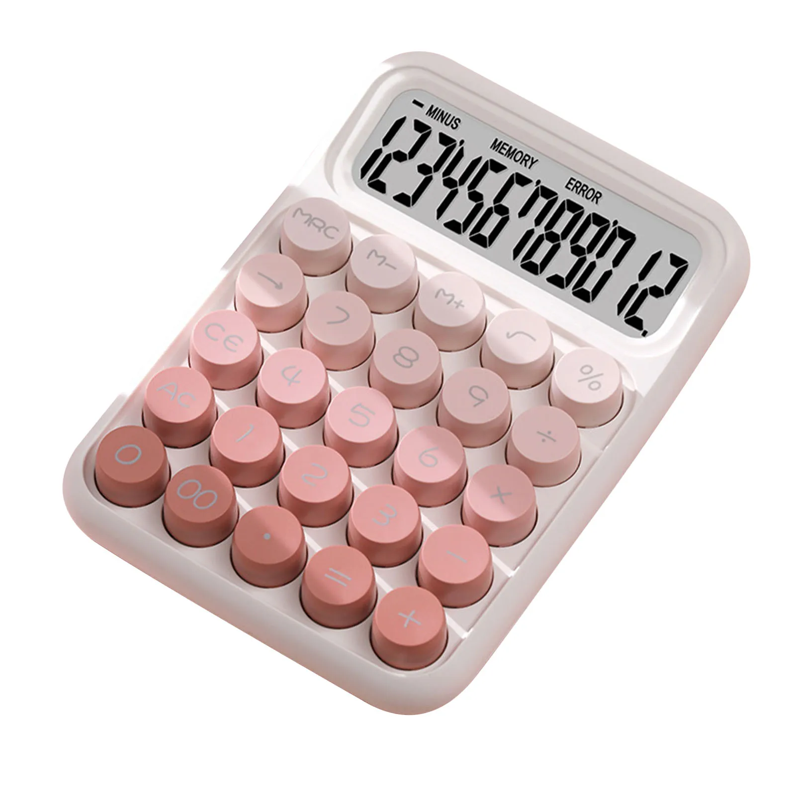 ZK30 Cute Calculator 12 Digit Large Button Clear Display Screen Stylish Calculator for Student Accountant Pink
