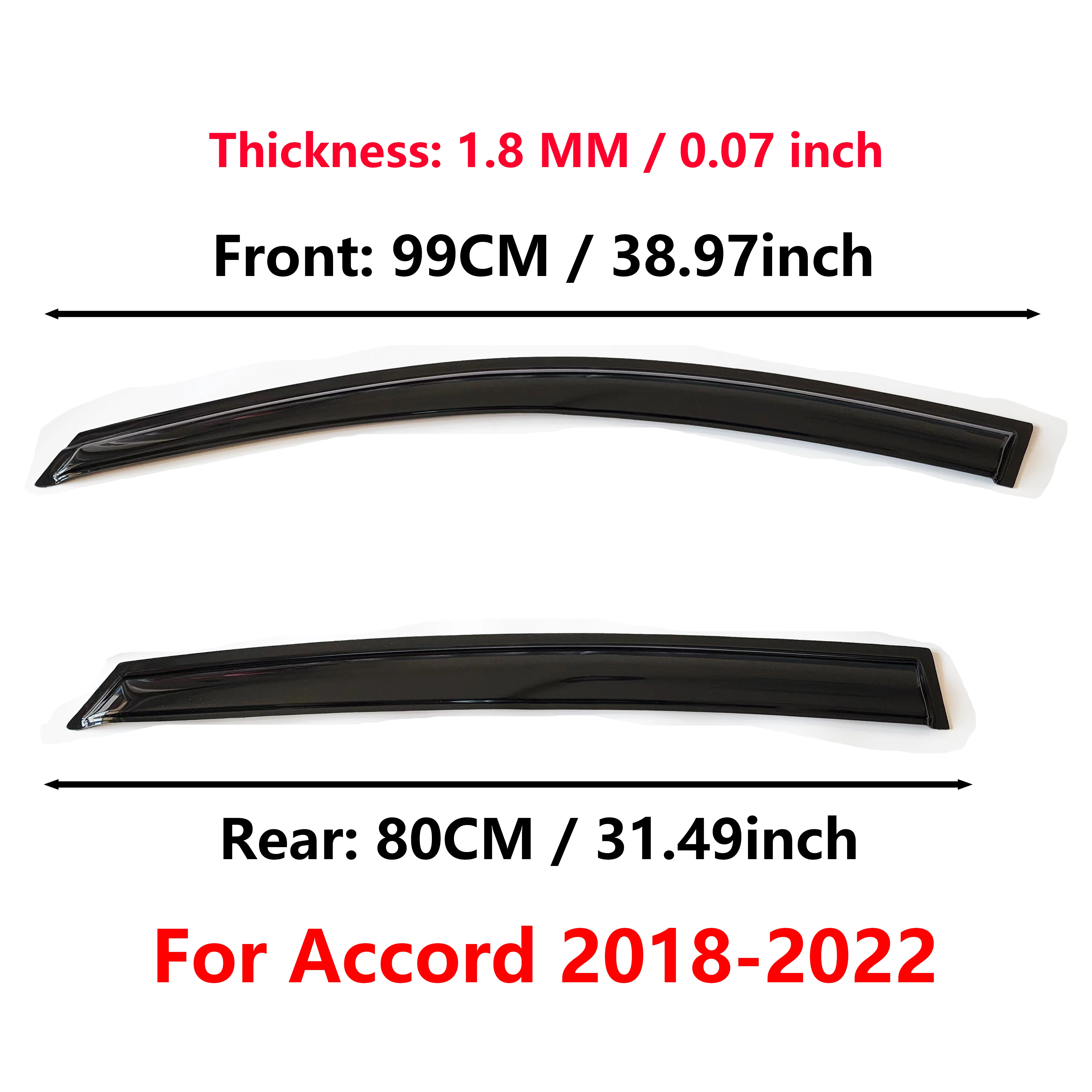حاجب النافذة لهوندا أكورد 2018-2022 |   4 قطع من عاكس الرياح لحارس المطر |   ملحق درع الطقس للسيارة