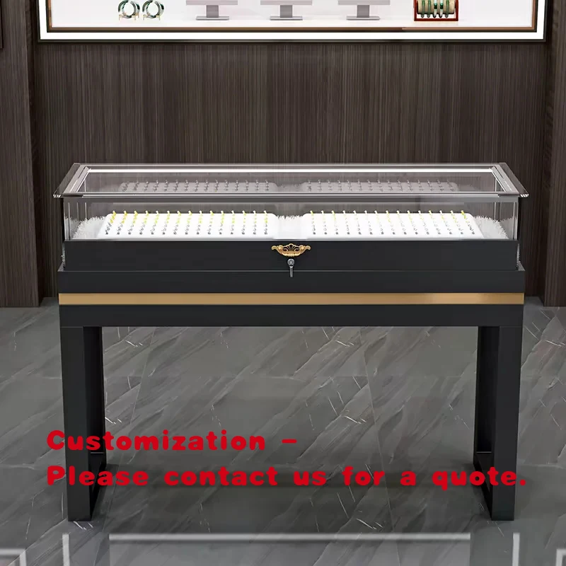 

custom.Customizable Size Strong Glass Jewelry Display Cabinet LED Lighting High Quality Design Luxury Retail St