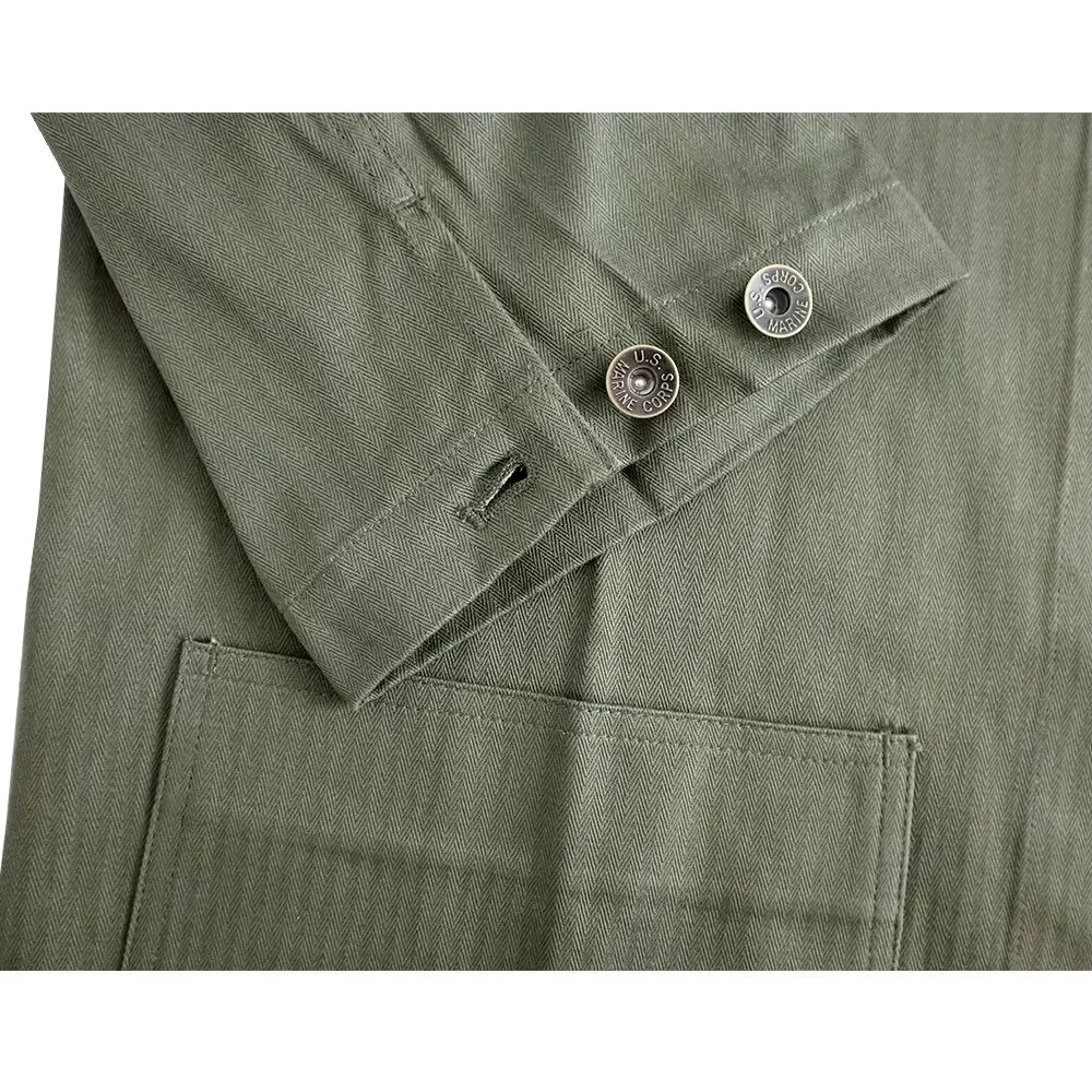 WW2 US Uniform HBT Soldier USMC Navy Jacket Marine Corps Jacket for Men Casual Coat Replica Running Coat WW2 Jacket