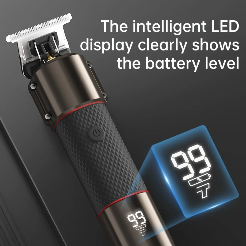 Men's Grooming Kit Electric Body Hair Trimmer Beard Nose Shaver LED Display USB Charging Cordless Rechargeable Hair Trimmer Gift