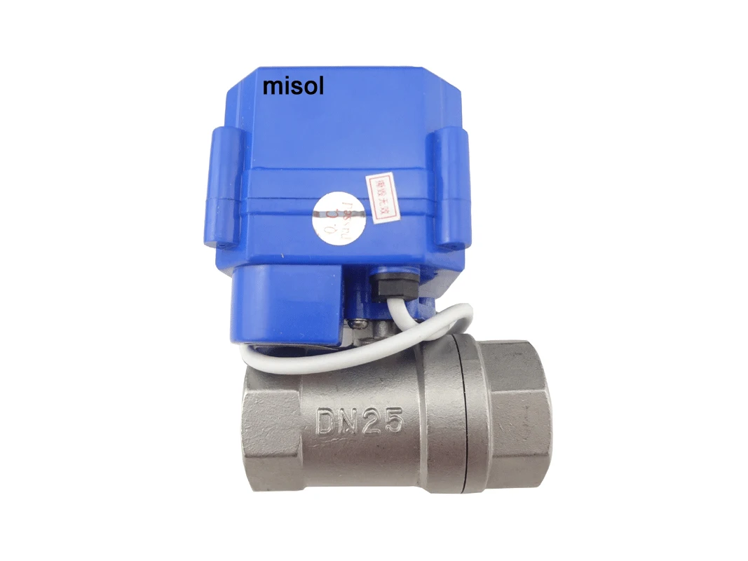 

10 pcs of motorized ball valve DN25 (G1" , BSP, reduce port), 2 way, electrical valve with manual switch, , Stainless steel