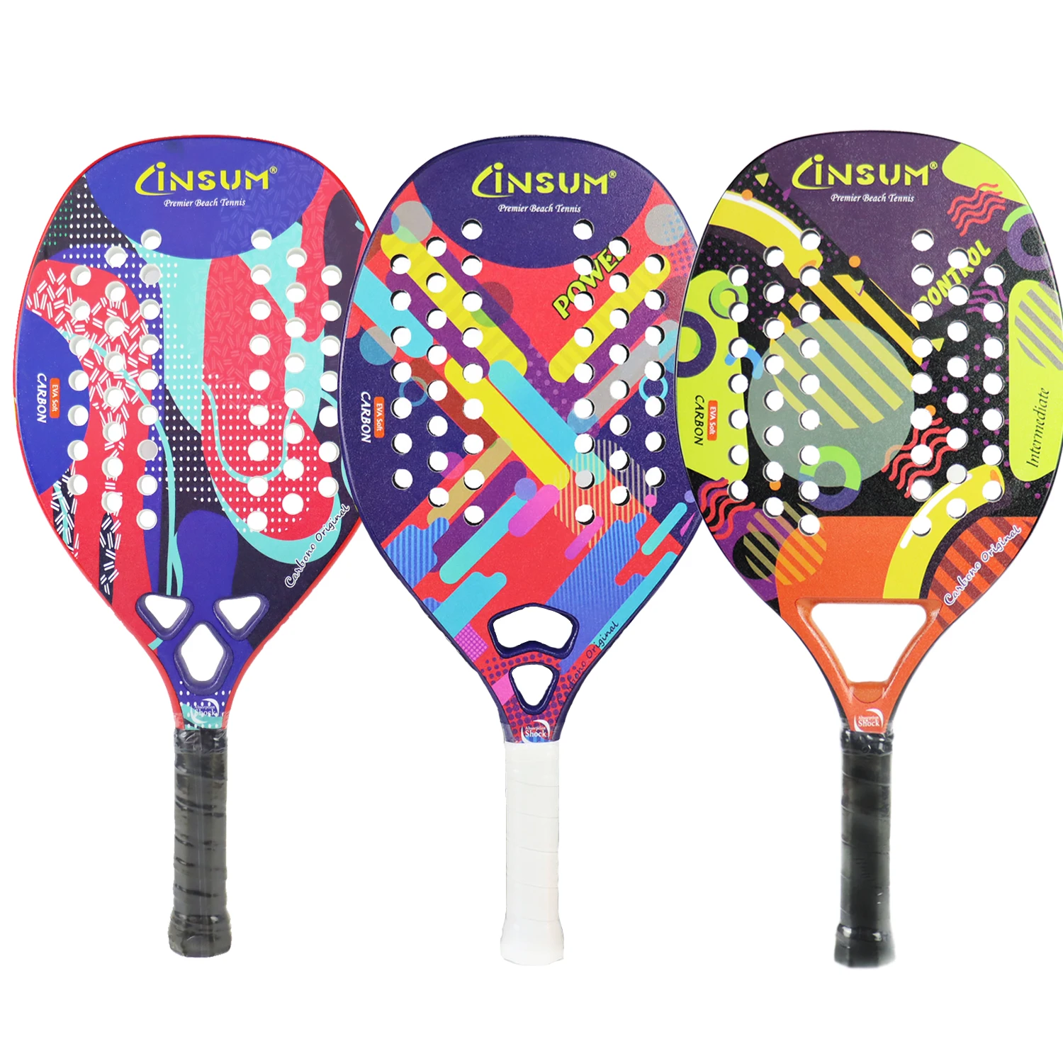 INSUM Tennis Racket Full Carbon Fiber With Sand Grit Surface For Outdoor Playing