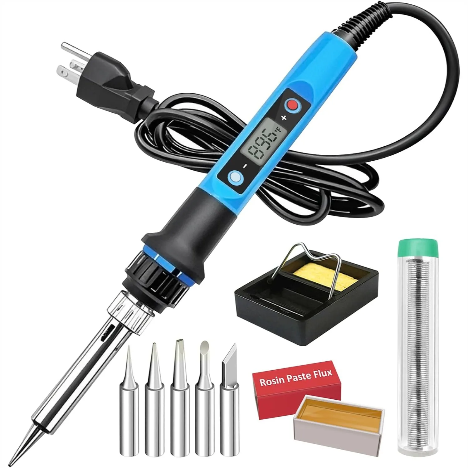 

Soldering Iron Kit, 80W 110V Fast Heat in 10s LCD Digital Adjustable Temperature Soldering Gun for Electronics