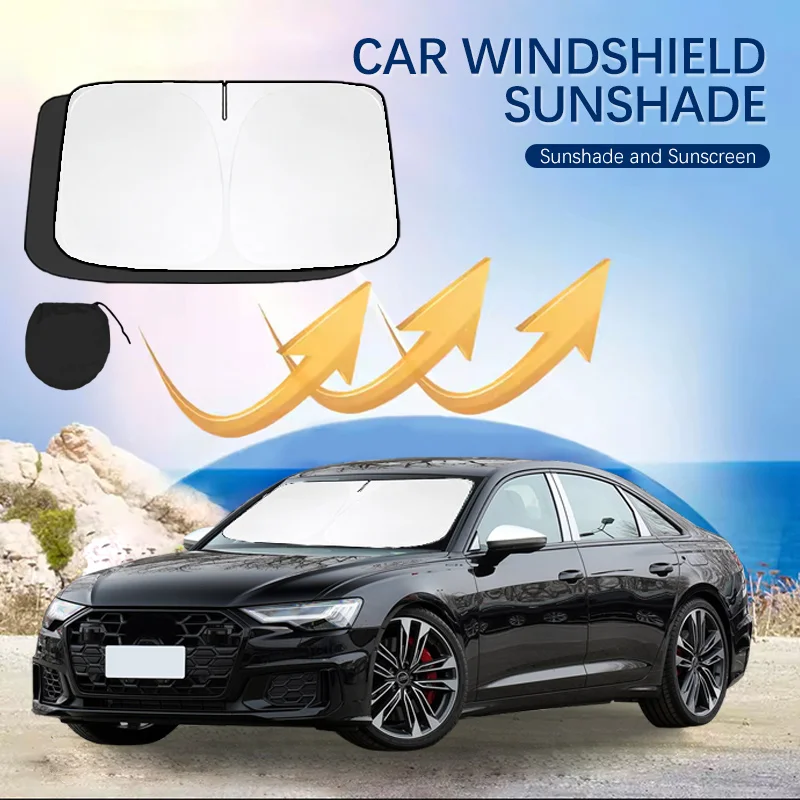 

For Audi S6 C8 C7 C6 C5 2013-2024 Windshield Sun Shade Sunshade Sun Visor Protector Foldable Blocks UV Rays Laser Sun Protector