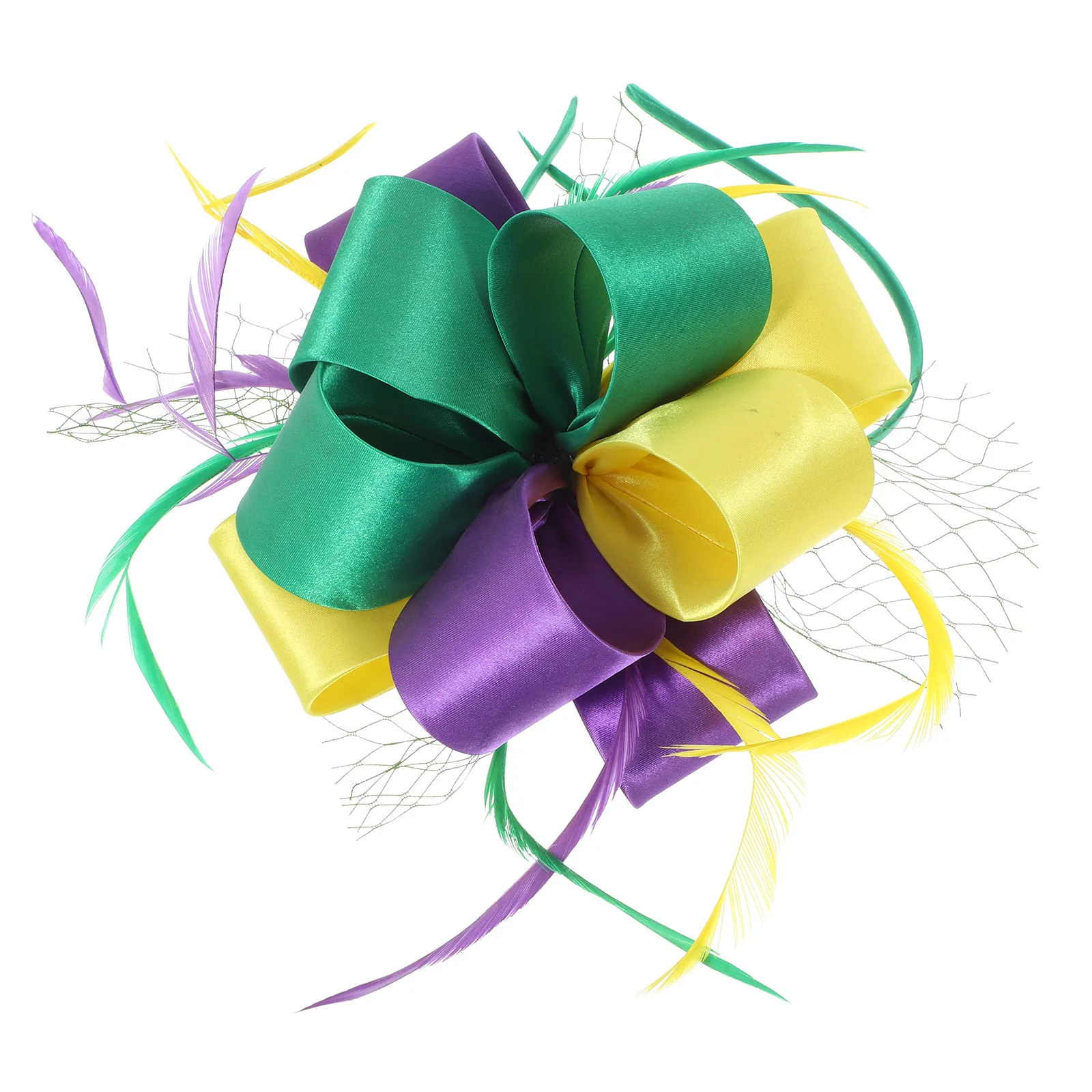 

Headb Women Fascinator Headdress Mesh Hair Accessories Bridal Party Valentine Day Plumage Tea Headpiece