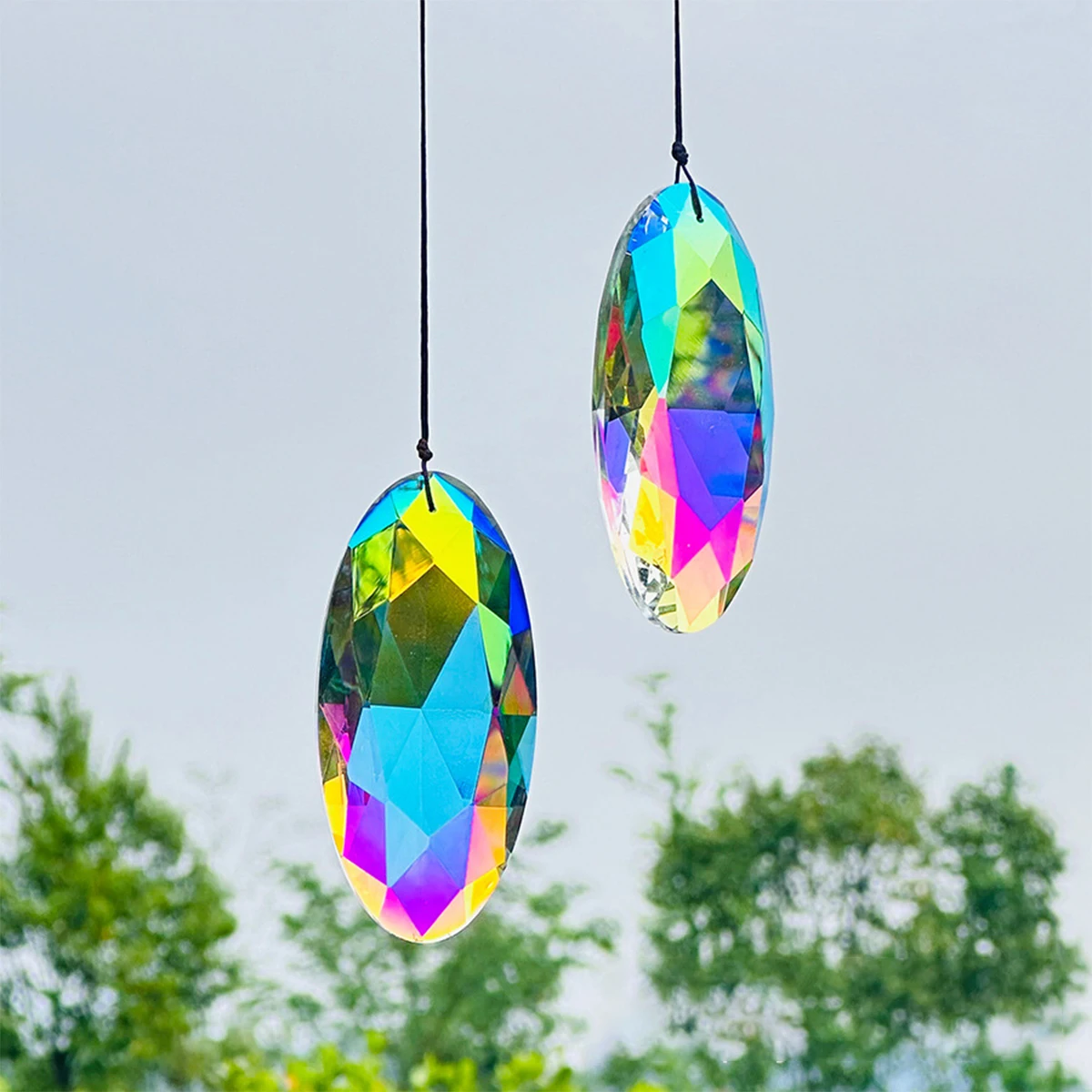 Ab Coated Window Hanging Crystal Prism Sun Catcher Rainbow Maker Glass Hanging Pendant Ornaments For Home Garden Decoration