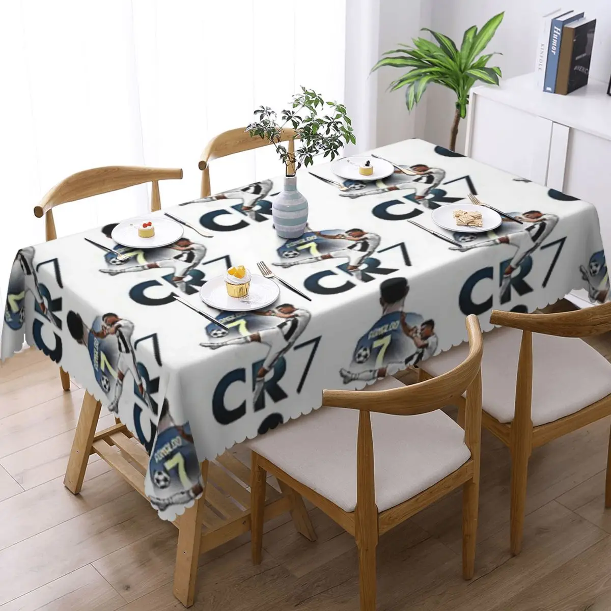 CR7 Cristiano Ronaldo Customized Rectangular Tablecloth Waterproof Table Cover for Dining Events Table Cloth