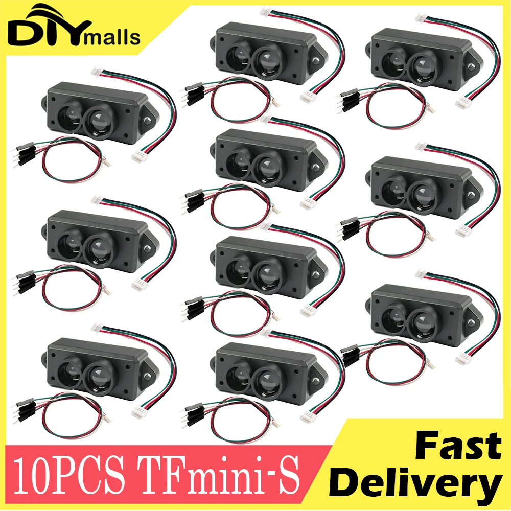 10PCS TFmini-S Lidar Range Finder Sensor Module Single-Point Micro Ranging Module for Arduino Raspberry Pi Pixhawk 4.5-6V