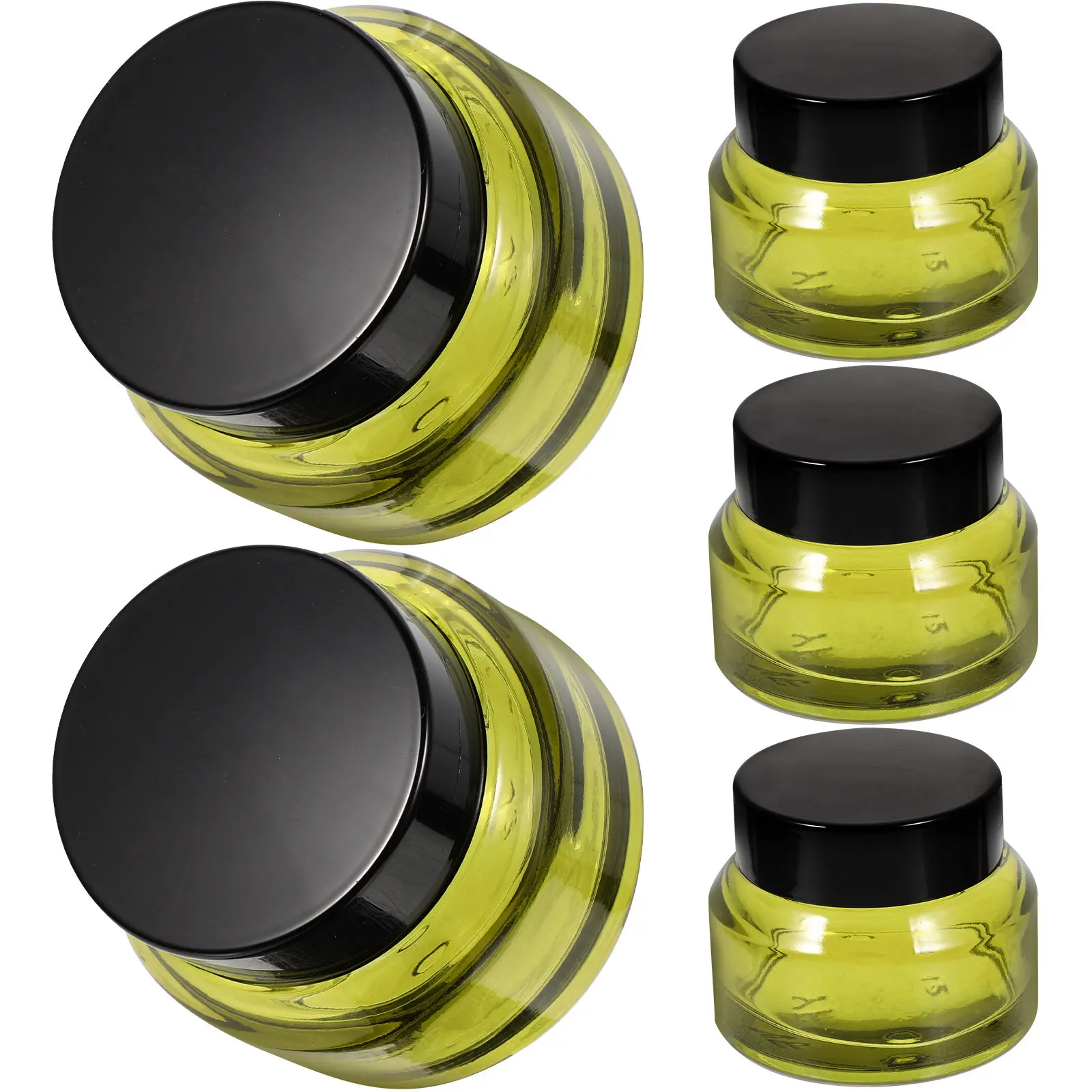 

Набор из 5 маленьких дорожных контейнеров: прозрачные баночки 15 г с крышками для крема, бальзама для губ, образцов. Портативный органайзер для туалетных принадлежностей.