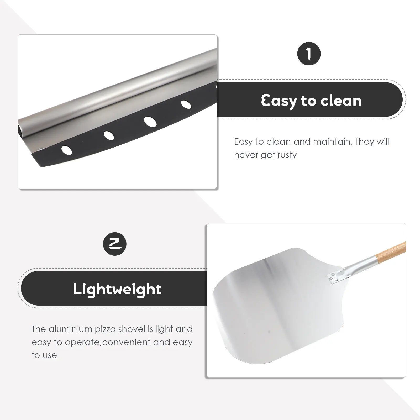 2Pcs Detachable Pizza Shovel and Cutter Set Aluminum Cake Transfer Tools Easy Clean Baking Accessories Pancake Cake Baking