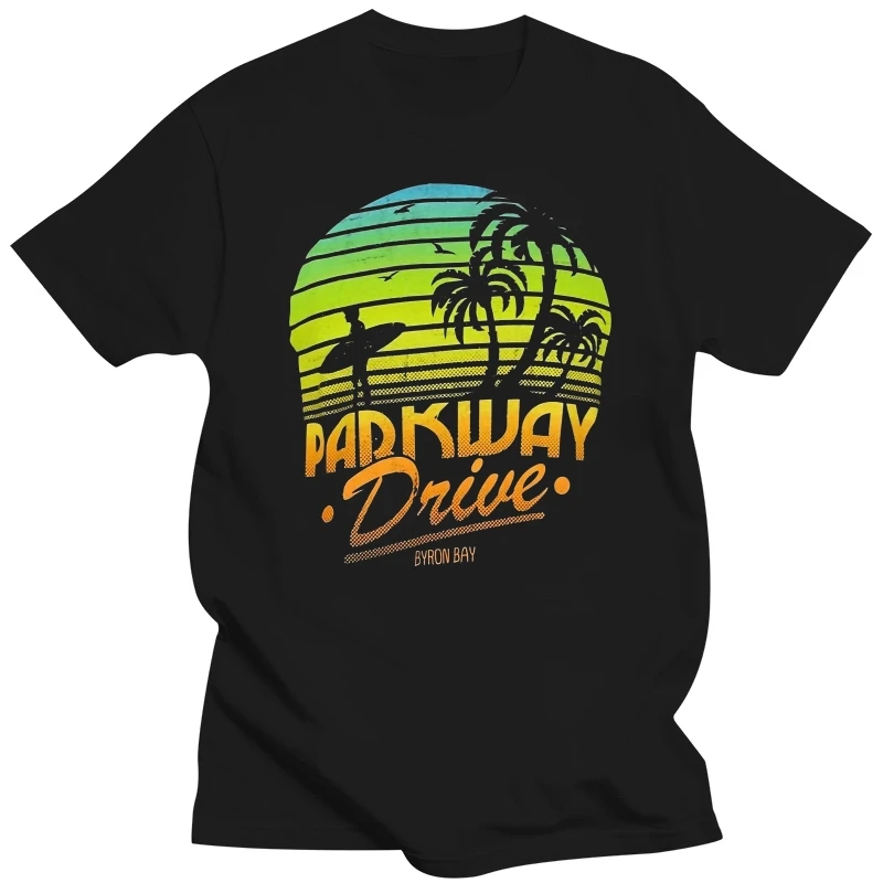 Men t shirt Parkway Drive Surfer Sunset Byron Bay Multicolor Image Black S-4XL t-shirt women