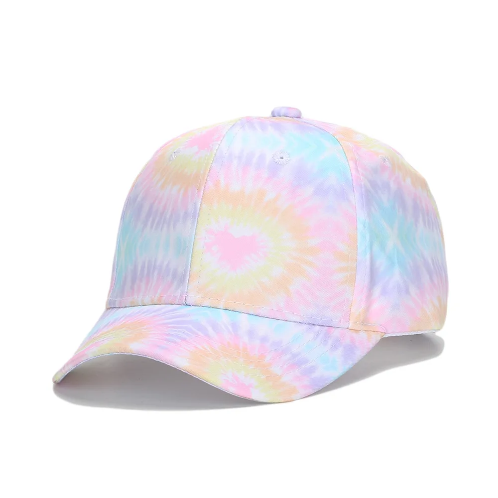 Fashion Color Tie Dye Hat Spring Autumn Breathable Baseball Cap Personality Outdoor Sports Sun Protection Hat