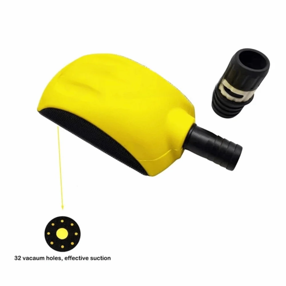 6 Inch 32 Holes Mouse Hand Sanding Pad Light Weight Firm Base Vacuum Sanding Block Dry Surface Polish Easy Clip