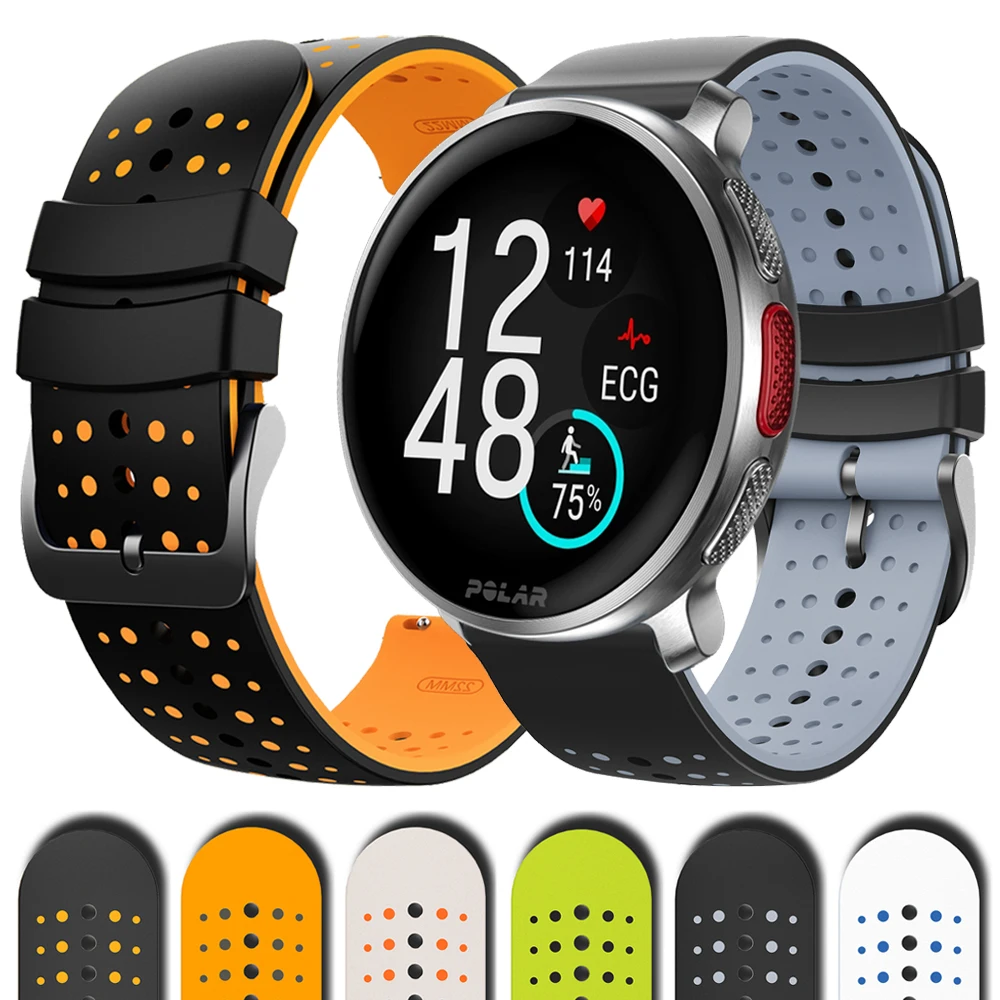 22mm Silicone Sport Strap For Polar Vantage M M2 M3 V3 Soft Bracelet For Polar Grit X X2 Pro Titan Replace Watchband Accessories