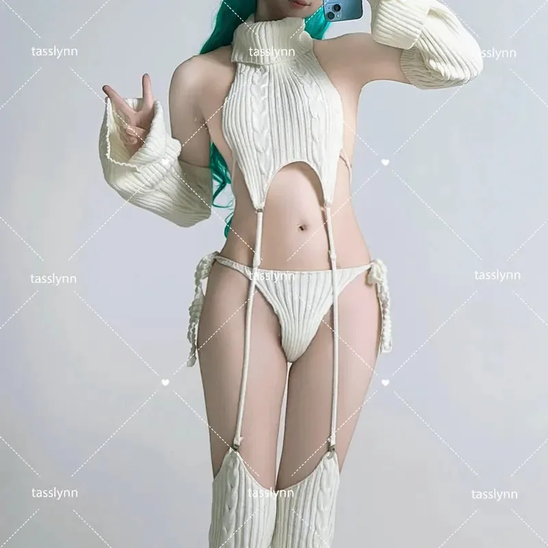 Sweater Penghancur Perawan Kostum Cosplay Pencuci Piring Anna Lydia Sweater Penghancur Sweater Putih Seksi Cosplay BOCCHI THE ROCK