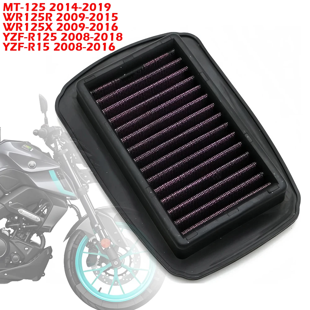 Motorcycle Replacement Engine High Flow Air Filter Cleaner Intake Filter For Yamaha MT-125 MT125 YZF-R125 WR125R WR125X YZF-R15