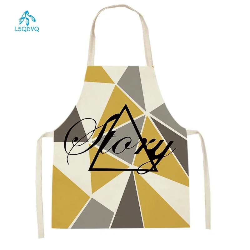 Women Men Kitchen Apron Geometry Stripes Arrow Adult Kids Cooking Apron Household Cleaning Supplies Household Pinafore
