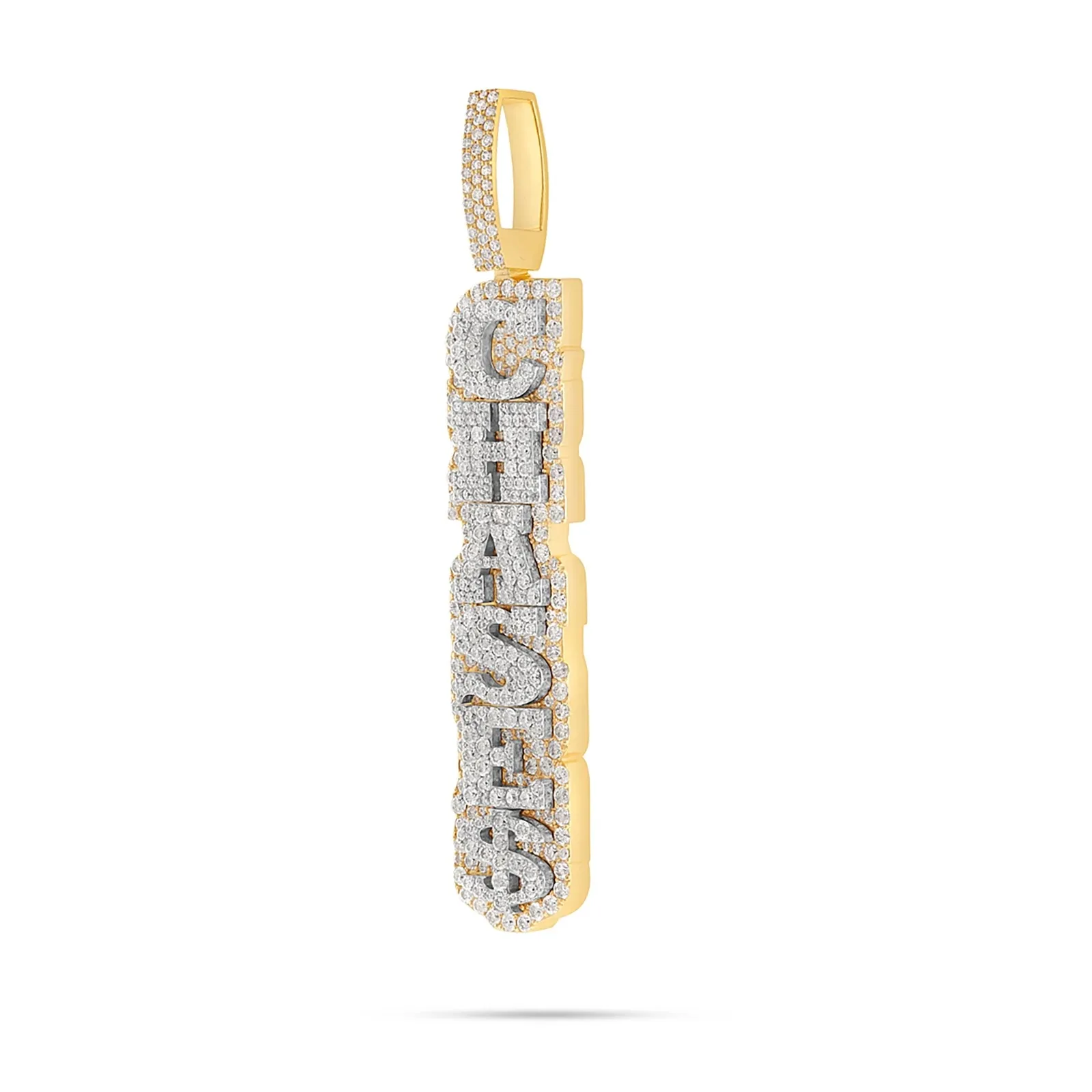 Customizable Vertical Bilevel Moissanite Name Necklace Personalized Luxury Name Jewelry Custom Moissanite Name Necklace For Men