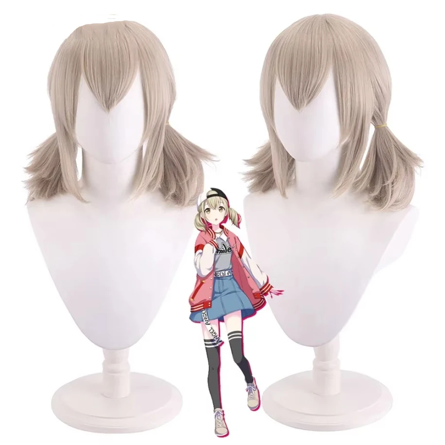 

Women Synthetic Wig Short Straight Light Linen Game Anime Cosplay Hair Heat Resistant Wig For Party