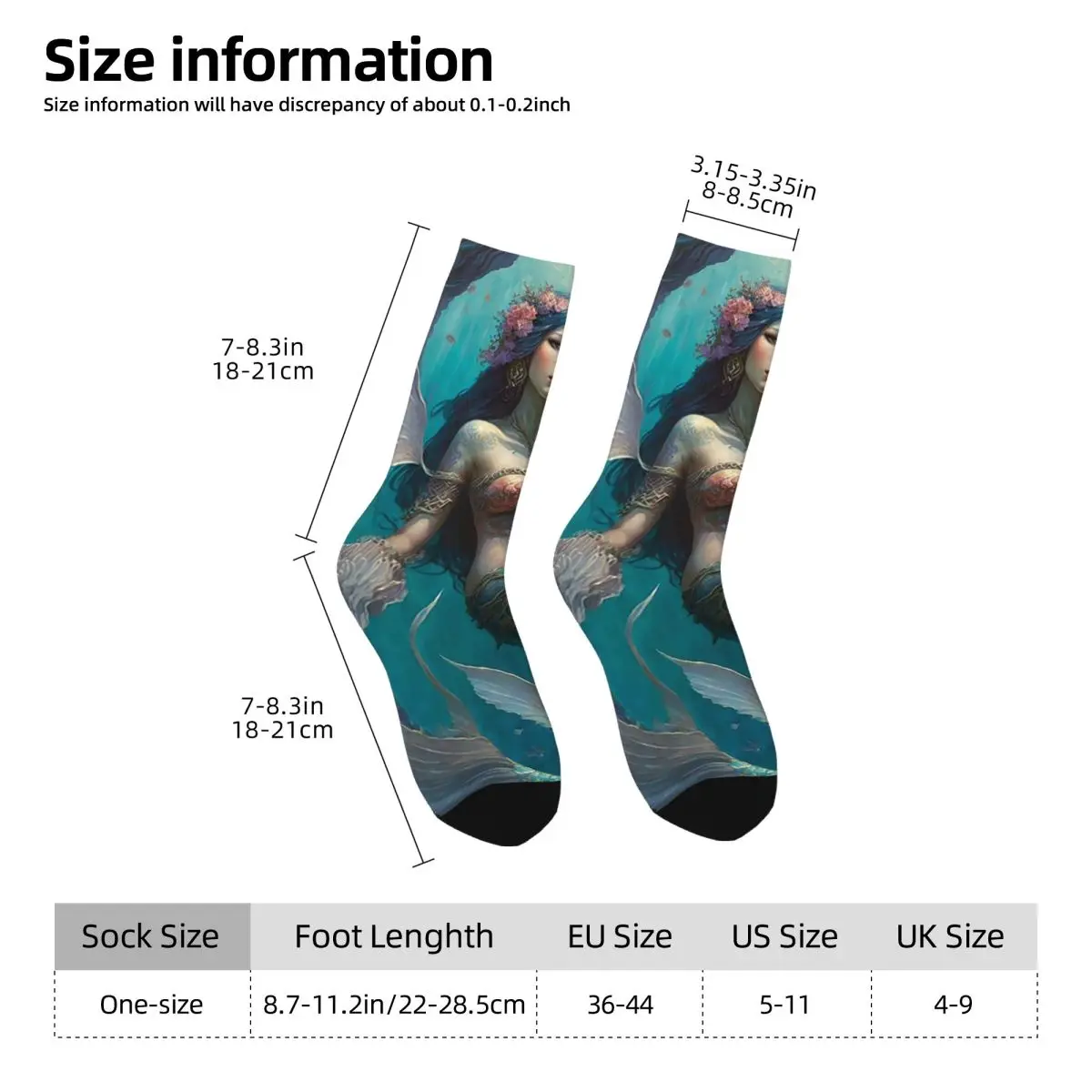 Mysterious Mermaid Under The Water Socks Harajuku High Quality Stockings All Season Long Socks Accessories for Unisex Christmas