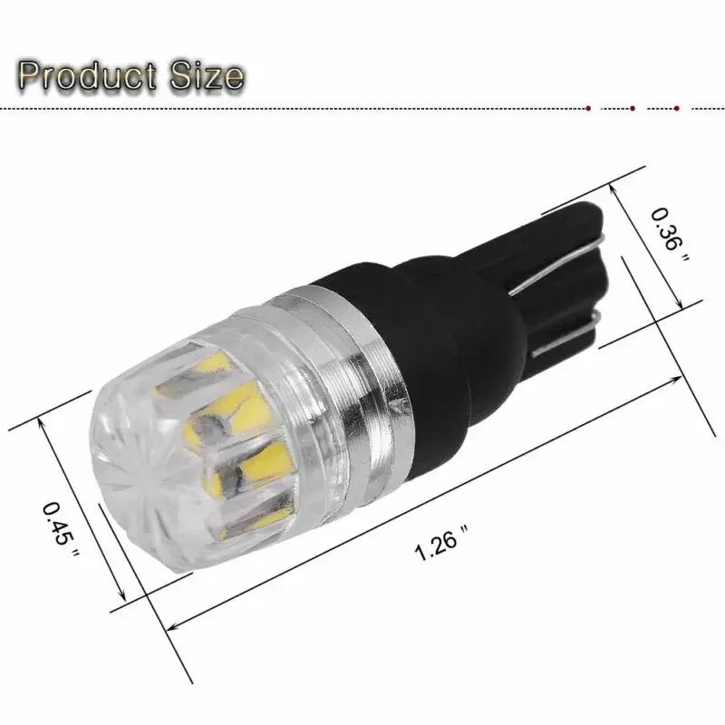 

10pcs LED Light Bulbs White T10 2SMD High Power LED Dome Map License Plate Bulbs W5W 194 147 152 158 159 161 168 2825 NEW