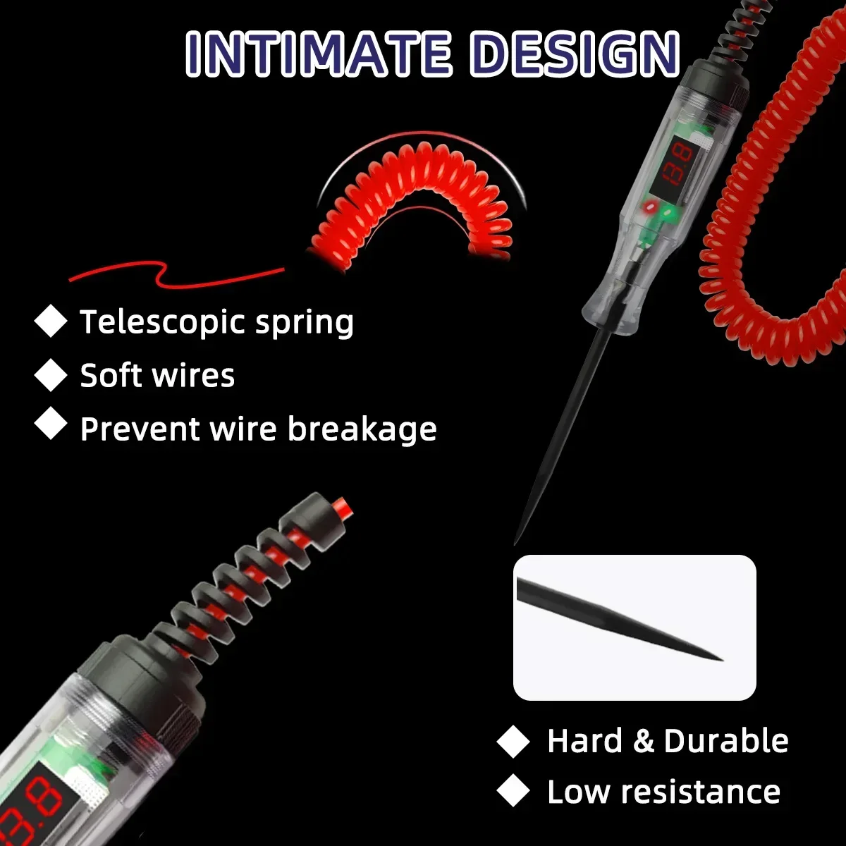 Auto Circuito Tester Pen, Max 90V, Caminhão Tensão Tester, Auto Teste de Sonda de Diagnóstico, DC 6V, 12V, 24V