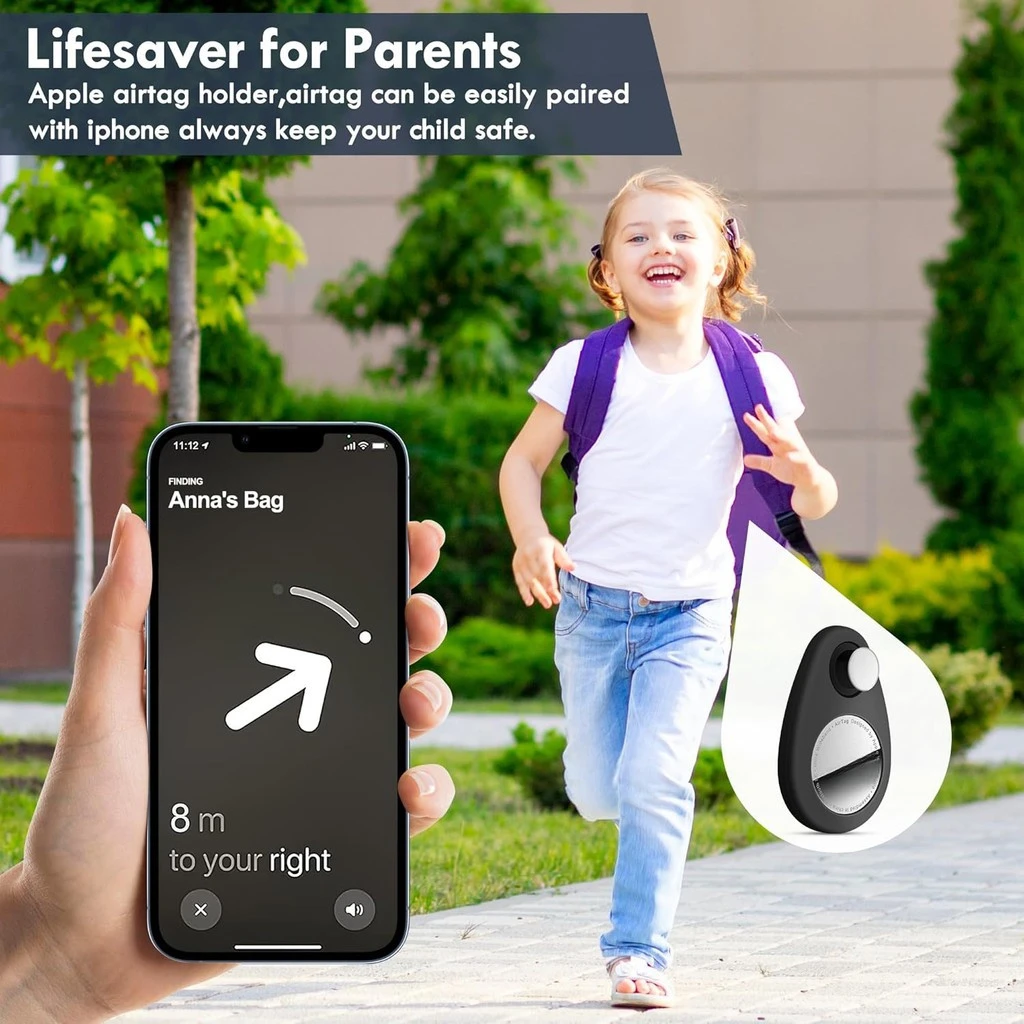 Tempat Airtag untuk Anak-anak Tersembunyi 1 Pak Casing, Casing Silikon Anti-Penghapusan dengan Pin, untuk Anak-anak, Lansia, Hewan Peliharaan, Ransel, Tas Koper