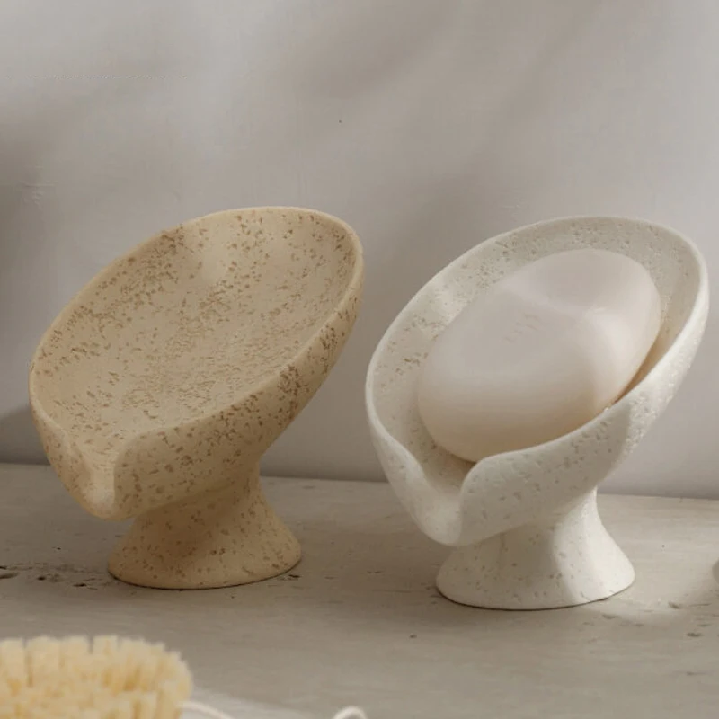 

Дренажная мыльница для ванной комнаты в форме лотоса из камня, подставка для мыла, аксессуар для декора ванной, дренажная подставка